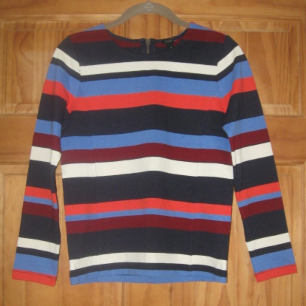 J. Crew Striped Top with Back Half Zipper